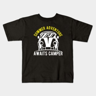 Summer Adventure Awaits Camper Kids T-Shirt